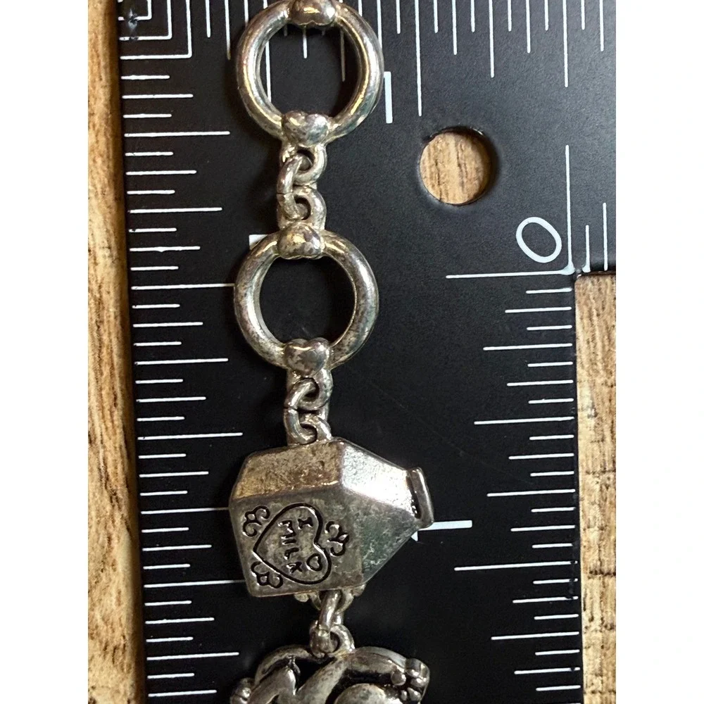Cookie Lee Charm Bracelet Womens 6.5 Silver Cat Mom Tuna Breath Photo Frame Y2K